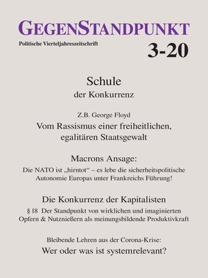 cover image of GegenStandpunkt 3-20